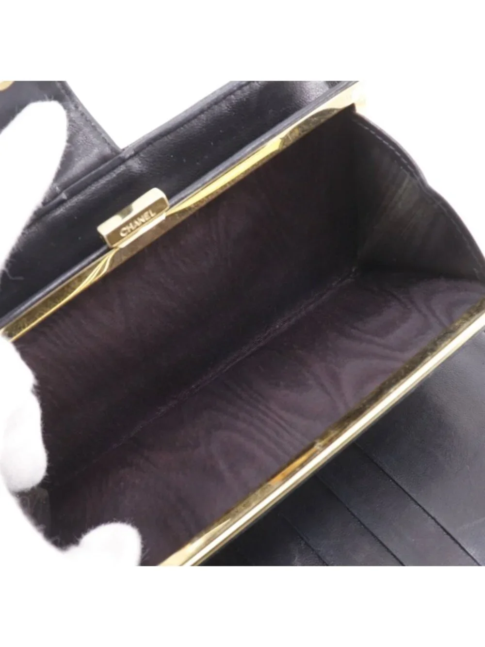 Chanel CC Logo Caviar Leather Black Wallet